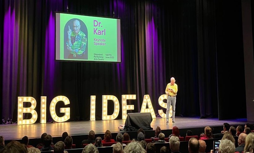 Dr Karl on stage at Festival of Big Ideas